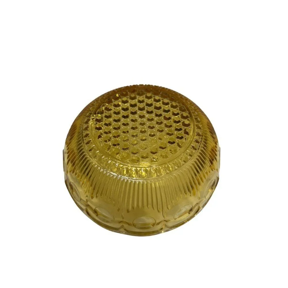Bartlett Collins Manhattan Set Of 6 Vintage Amber Glass Bowls With Circle & Dot